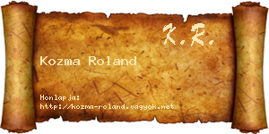 Kozma Roland névjegykártya