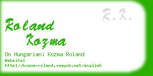 roland kozma business card